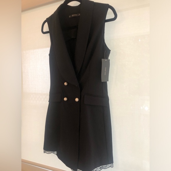 NWT Zara lace tuxedo blazer dress - Picture 3 of 6